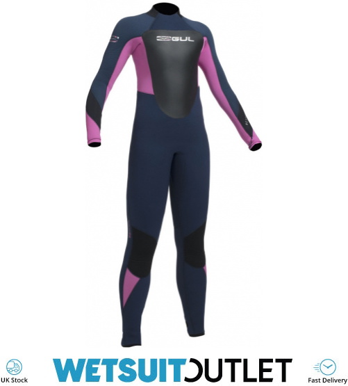 2020 Gul Junior Response 5/3mm Back Zip Wetsuit Navy / Pink RE1218B1